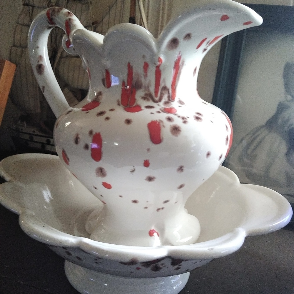 Water picture wash bowl set